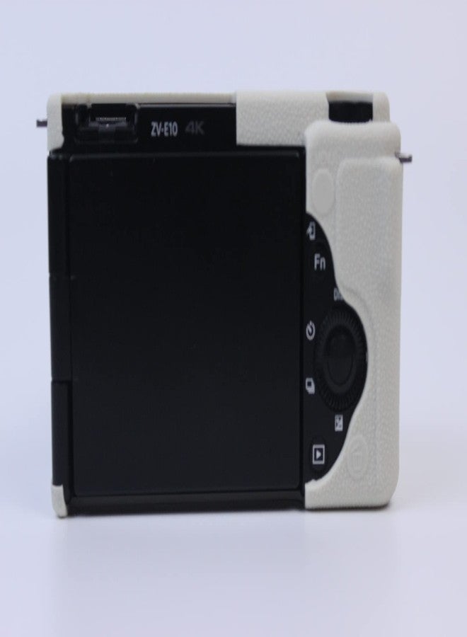 BolinUS ZV-E10 Case, Fullbody Ultra-thin Lightweight Rubber Soft Silicone Housing Case Bag Cover for Sony Alpha ZV-E10 ZVE10 (White) - Image 5