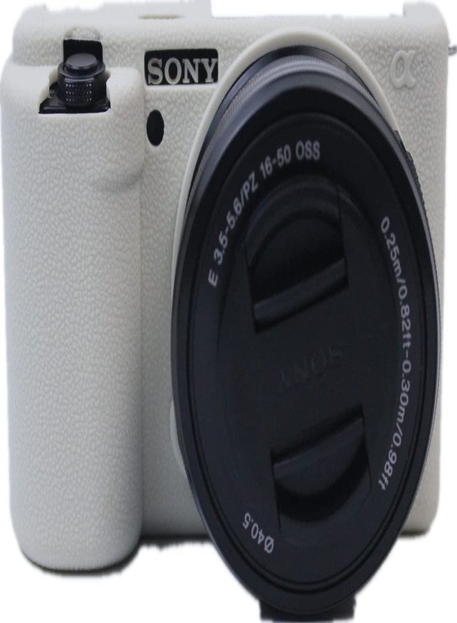 BolinUS ZV-E10 Case, Fullbody Ultra-thin Lightweight Rubber Soft Silicone Housing Case Bag Cover for Sony Alpha ZV-E10 ZVE10 (White) - Image 1