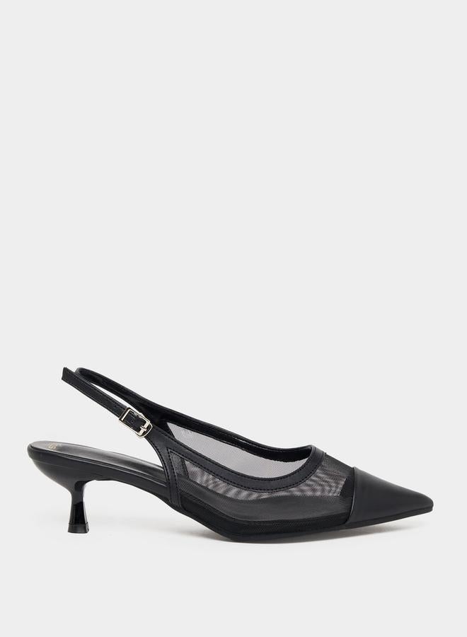 Styli Mesh Insert Slingback Pumps  - Image 1