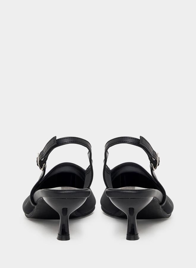 Styli Mesh Insert Slingback Pumps  - Image 4