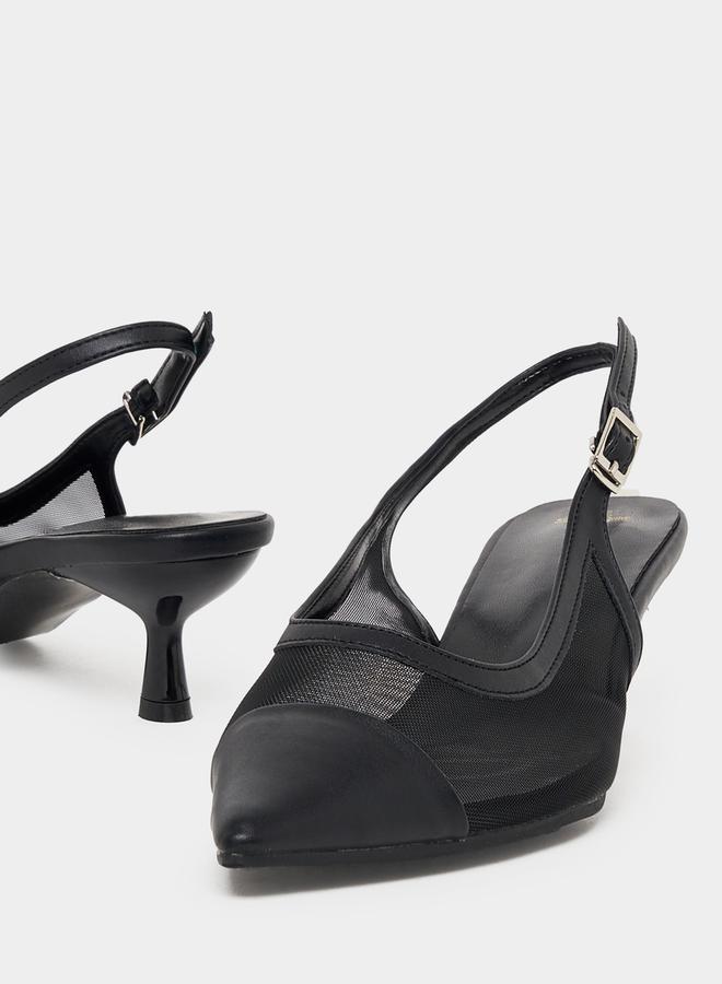 Styli Mesh Insert Slingback Pumps  - Image 3