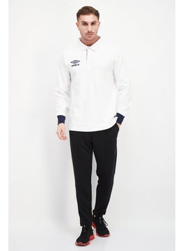 umbro Men Sportswear Fit Long Sleeves Training Polo Shirt, White Combo  - Image 2