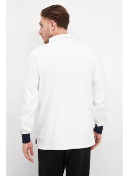 umbro Men Sportswear Fit Long Sleeves Training Polo Shirt, White Combo  - Image 4