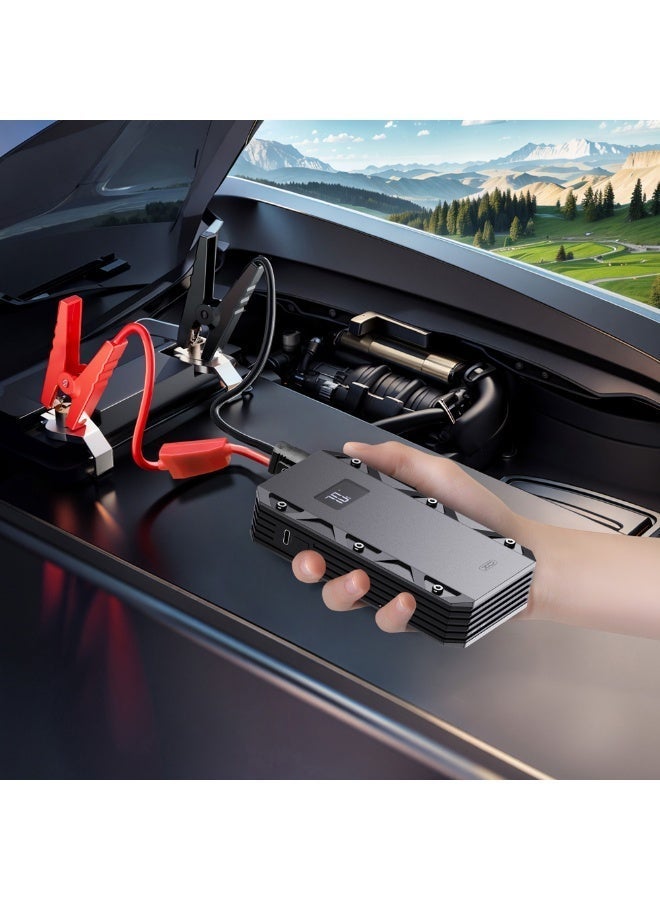 XO 3-in-1 Portable Car Jump Starter (10000mAh) - 500A Peak Current, Multi-function Power Bank & Emergency LED Flashlight - For 12V Gasoline & Diesel Engines - Image 1