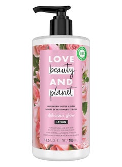 love beauty and planet Love Beauty and Planet Delicious Glow Body Lotion Murumuru Butter & Rose for Soft, Glowing Skin Natural Ingredients, Plant-Based Moisturizers, Vegan, Cruelty-Free 13.5 oz  - Image 1
