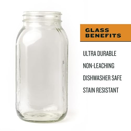 County Line Kitchen Glass Cold Brew Coffee Maker with Lid - Wide Mouth, 2 Quart (64 oz) - Heavy Duty, Leak Proof - Sun & Iced Tea Pitcher, Cold Brew Coffee, Breast Milk Storage, Water - Gray - Image 2