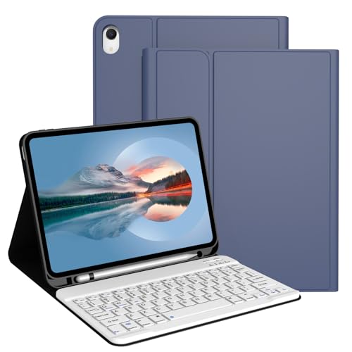 Divufus Keyboard Case for iPad 11th Generation (A16) 2025, for iPad 10th Generation 2022 [Magnetic Detachable Wireless Keyboard][Support 3 System] Folio Case with Pencil Holder, Navy Blue - Image 1