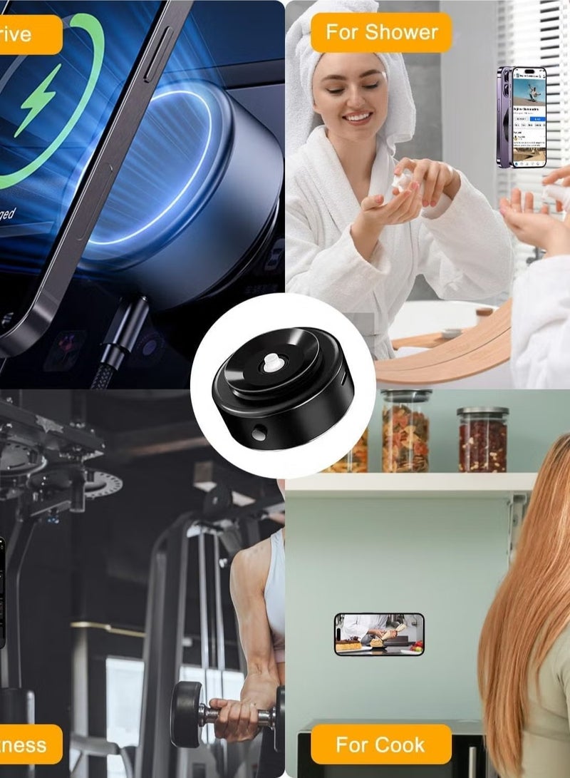 TIGER 15W Upgraded Vacuum Magnetic Wireless Charger Suction Phone Mount – Perfect for Car, Mirror, Gym, and Home Use, Fast Charging for iPhone 12/13/14/15/16 Series – Black - Image 3