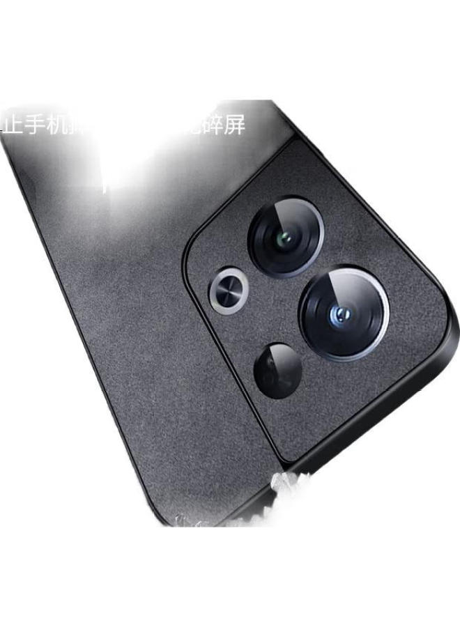 Shangsu, Suitable For Oppo Reno8 Pro Phone Case, Reno8 Pro Protective Cover, Shockproof Full-Coverage Soft Case, Simple Luxury Lambskin Silicone Outer Shell, Women'S And Men'S Leather Case, Gray - Image 3