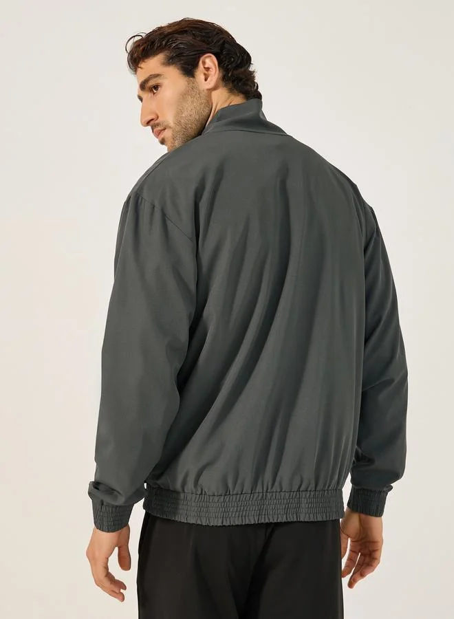 Styli Relaxed Fit High Neck Jacket with Mesh Lining