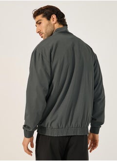 Styli Relaxed Fit High Neck Jacket with Mesh Lining  - Image 4