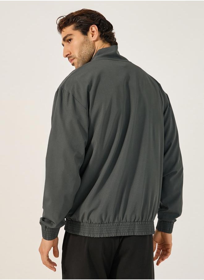 Styli Relaxed Fit High Neck Jacket with Mesh Lining  - Image 4
