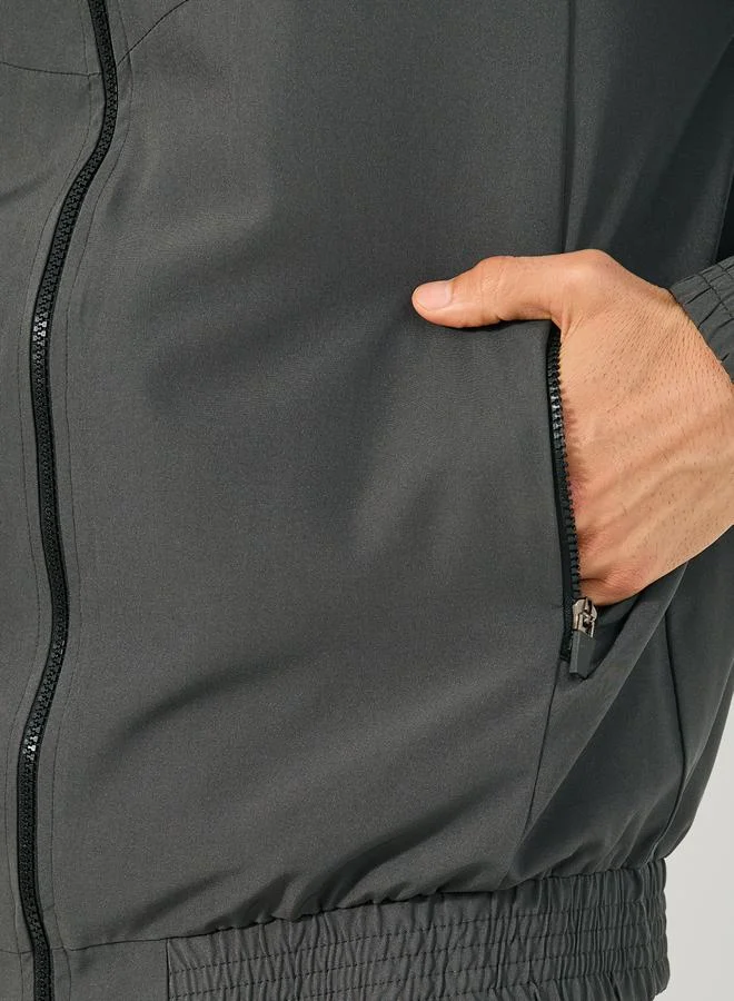 Styli Relaxed Fit High Neck Jacket with Mesh Lining