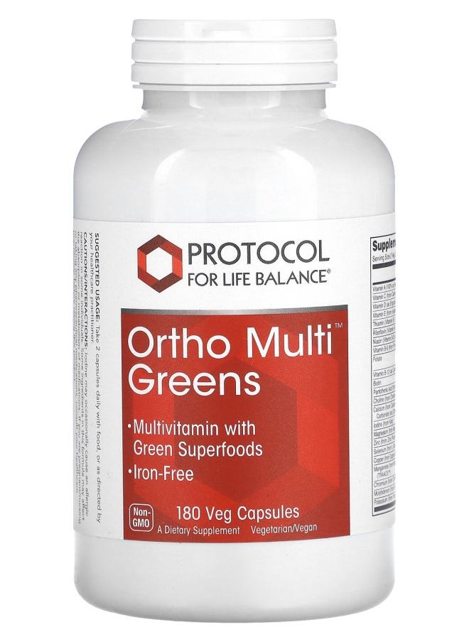 Protocol For Life Balance Ortho Multi Greens 180 Veg Capsules  - Image 1