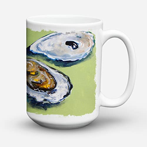 Caroline's Treasures MW1102CM15 Oysters Two Shells Dishwasher Safe Microwavable Ceramic Coffee Mug 15 ounce, 15 ounce, multicolor - Image 2