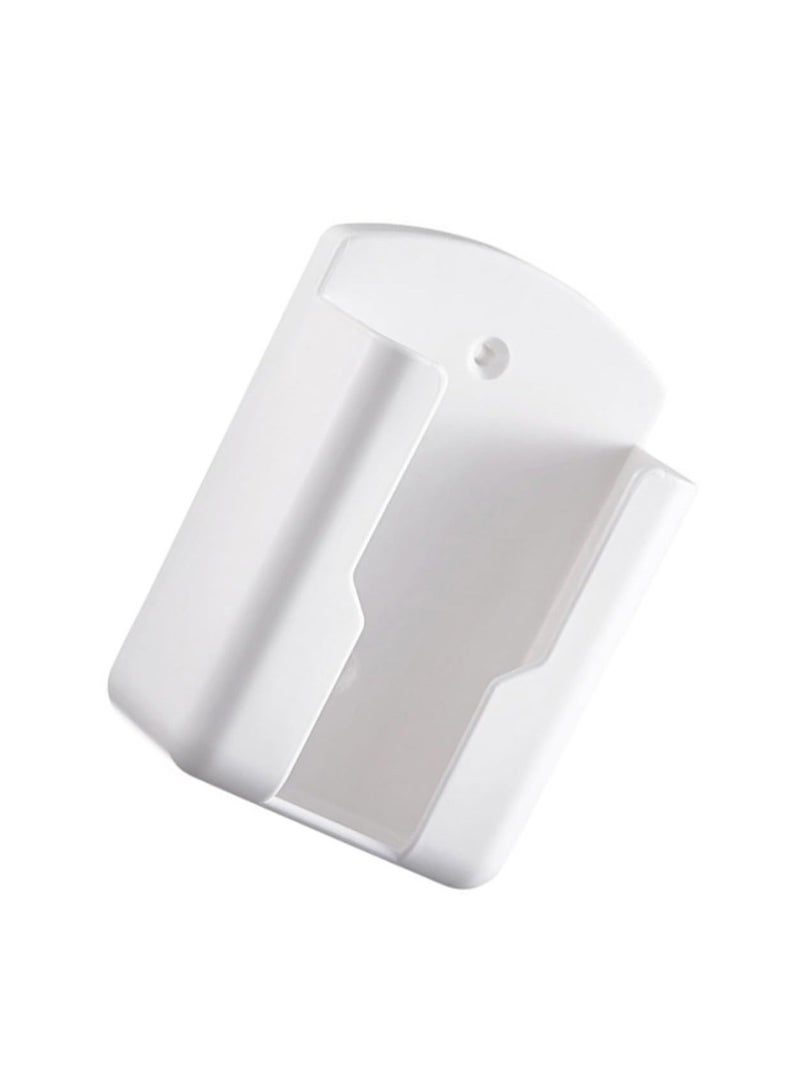 4 Pcs Wall Remote Holders, Wall Phone Holder Air Conditioner Remote Control Storage Box Headboard Wall Mount Phone Holder TV Remote Storage Box (White) - Image 1