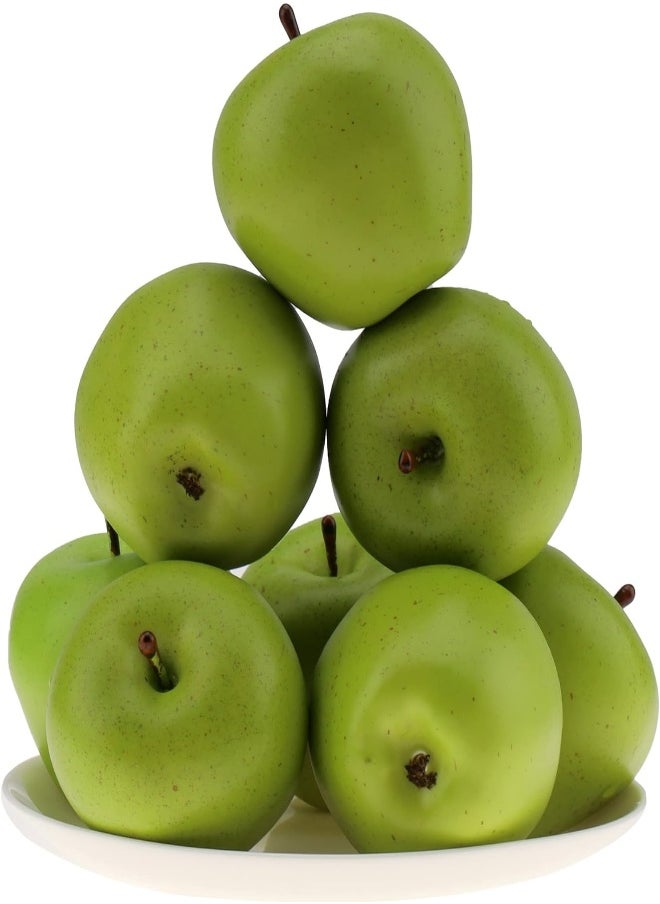 AKDC Gresorth 6Pcs High Grade 7Cm Size Fake Green Apple Decoration Artificial Realistic Fruit Simulation For Home Party  - Image 3