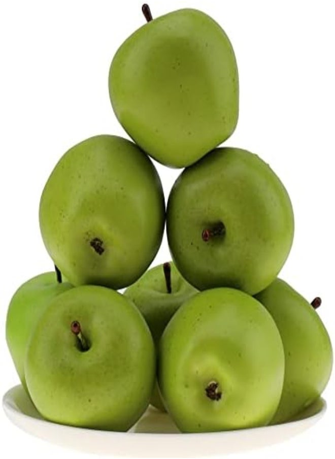 AKDC Gresorth 6Pcs High Grade 7Cm Size Fake Green Apple Decoration Artificial Realistic Fruit Simulation For Home Party  - Image 4