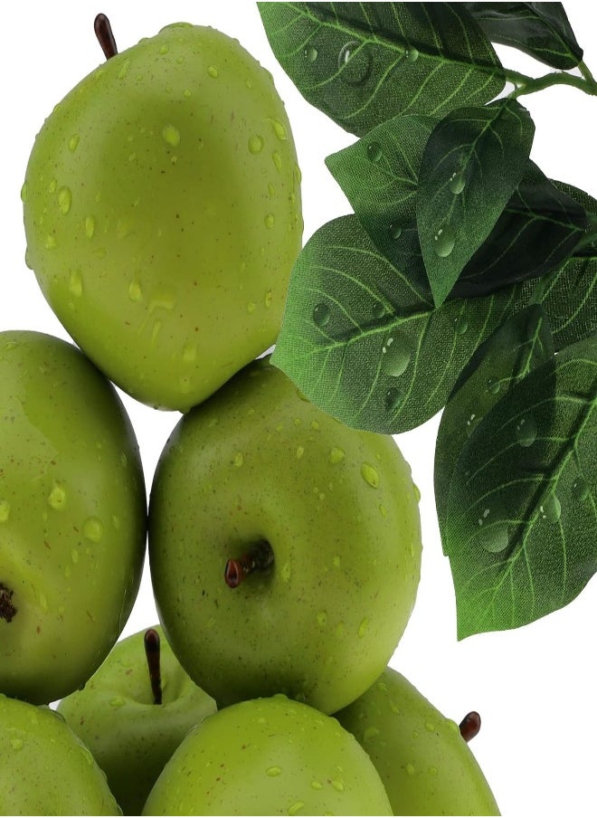 AKDC Gresorth 6Pcs High Grade 7Cm Size Fake Green Apple Decoration Artificial Realistic Fruit Simulation For Home Party  - Image 1