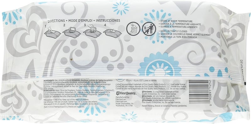 Cuties Premium Baby Wipes Unscented Sensitive Case864 1272s - Image 2