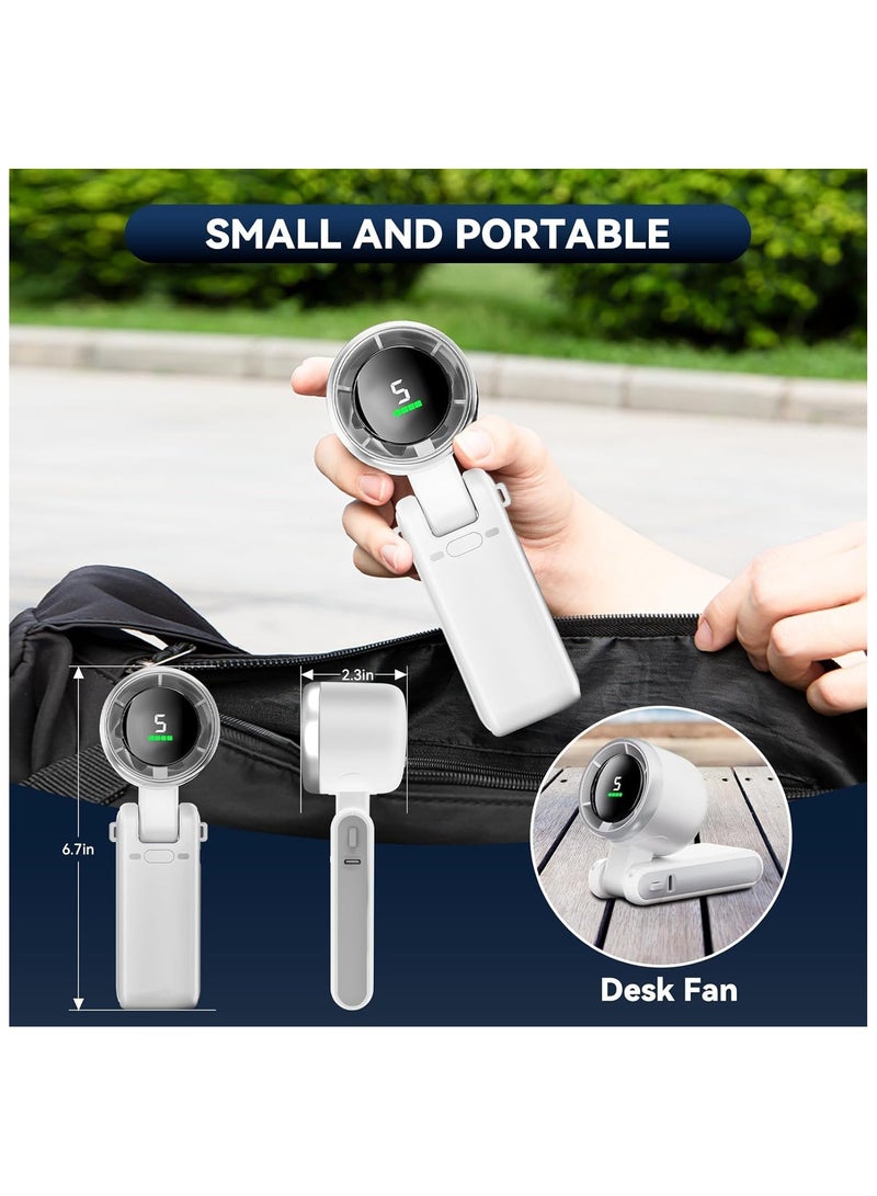 MORTICO Portable Handheld Turbo Fan, 5 Gear Wind, Battery Operated, Up to 12 Working Hours, 3 IN 1 Hand Fan with Air Turbo Tech Cooling Fan for Outdoor Activities, Travel, Beach (White) - Image 5