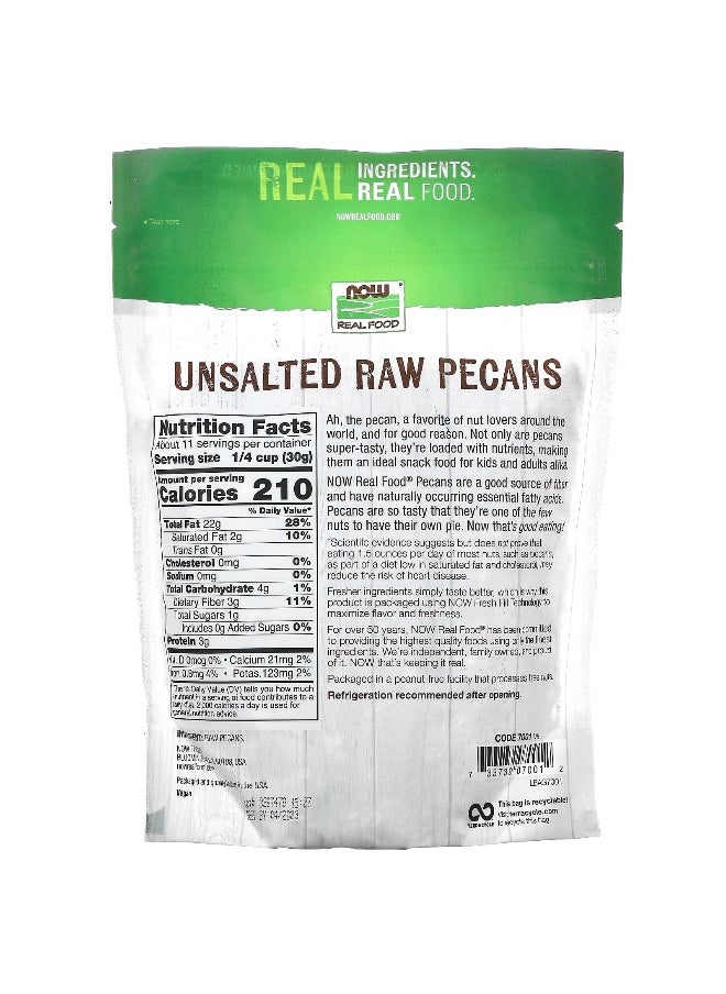 Now Foods NOW Foods, Real Food, Raw Pecans, Unsalted, 12 oz (340 g)  - Image 2