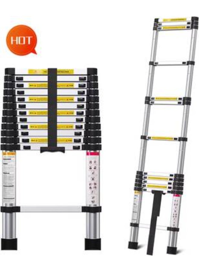 3.20M Telescopic Aluminum Extension Ladder Foldable Portable 150kg Load Capacity - Image 1