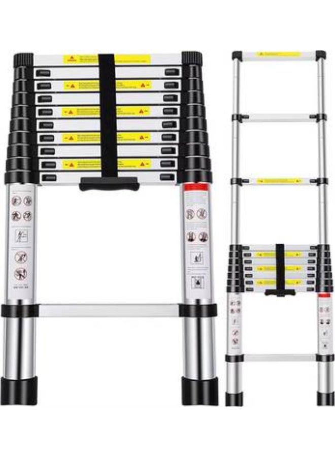 3.20M Telescopic Aluminum Extension Ladder Foldable Portable 150kg Load Capacity - Image 2