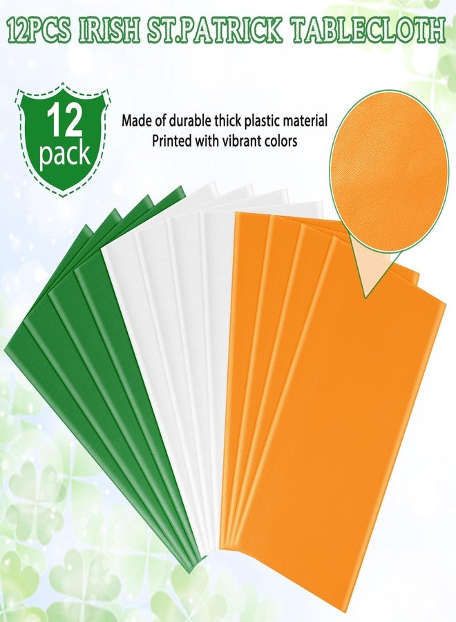 MASHAN 12 Pack St Patricks Tablecloth, Disposable Plastic Table Cloth Orange White Green Rectangle Table Covers for Irish St Patrick's Day Party Decorations and Supplies,54 * 108inch - Image 4