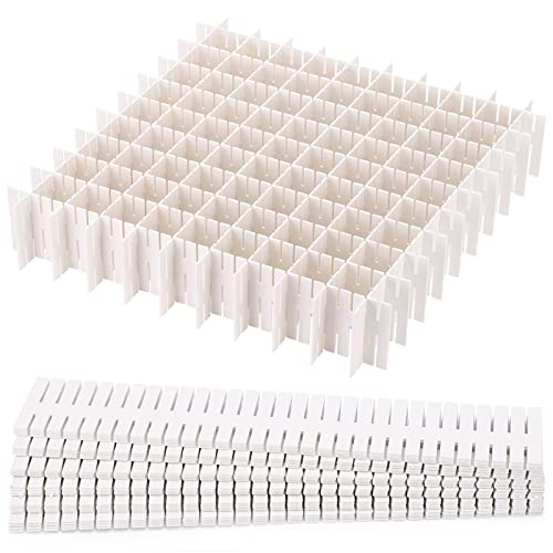 acDesign 40Pcs Grid Drawer Dividers, Adjustable Drawer Organizer for Socks, Underwear, Lingerie, Makeup, Bedroom Office Kitchen Storage (White) - Image 1