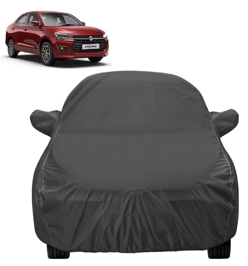 Auto Hub Car Cover Compatible with Maruti Dzire (Model : 2024-Till Date) with Mirror Pocket, Dustproof, Heat Resistant, Triple Stitched, Dzire Car Cover- Grey - Image 1
