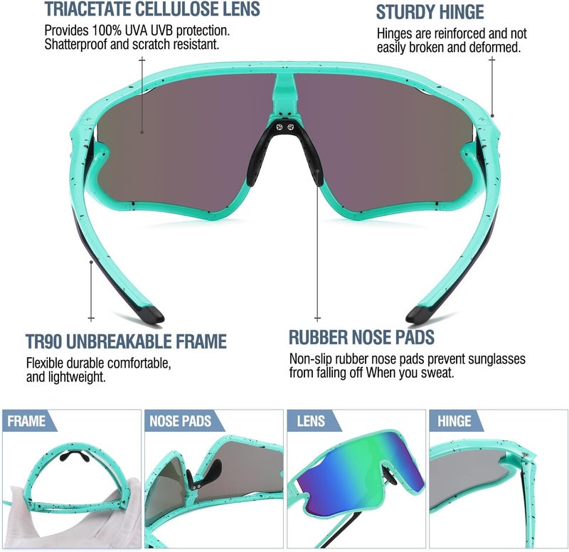 DUCO Kids Sunglasses Polarized UV Protection 400 - Kids Sports Sunglasses Boys with Lightweight TR90 Frame - Youth Baseball and Cycling Sun Glasses for Boys & Girls - DK268 - Image 4