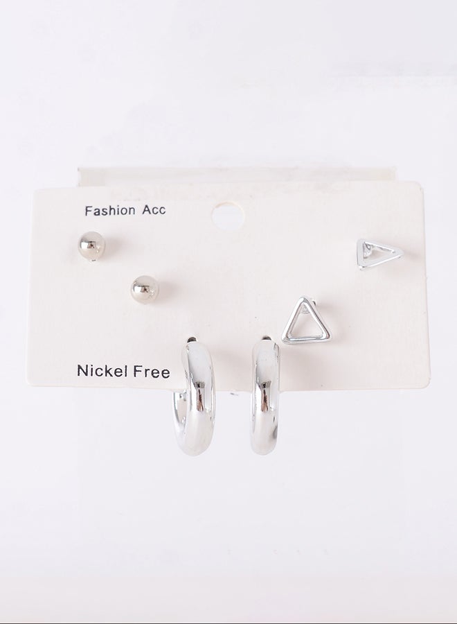 Akher el Ankoud 3 pairs earring set with different styles (triangle) 