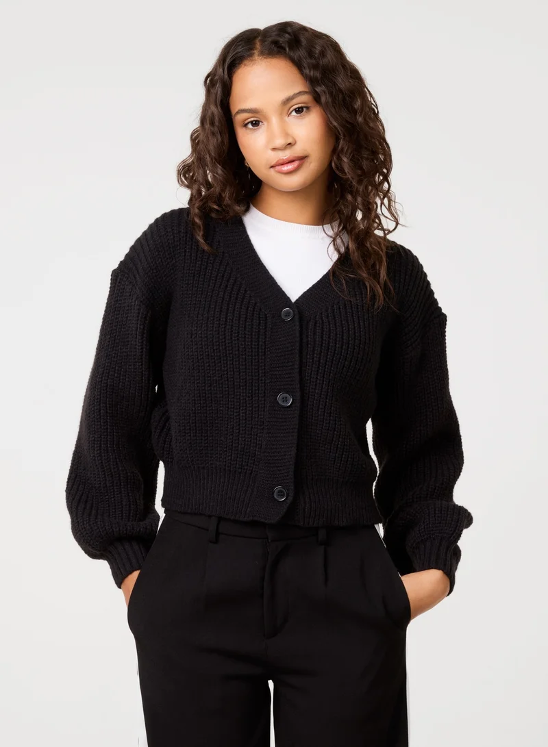 بينك فانيلا كارديجان قصير بأزرار