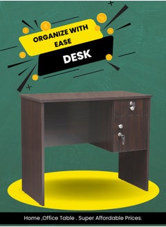 AFT Modern 18mm MDF Office Desk & Study Table with Lockable Drawer and Cabinet – Compact Design for Home Office, Kids’ Room, or Study Area – Secure Storage with Sleek Finish. Wangi Brown (Arfan)  - Image 2