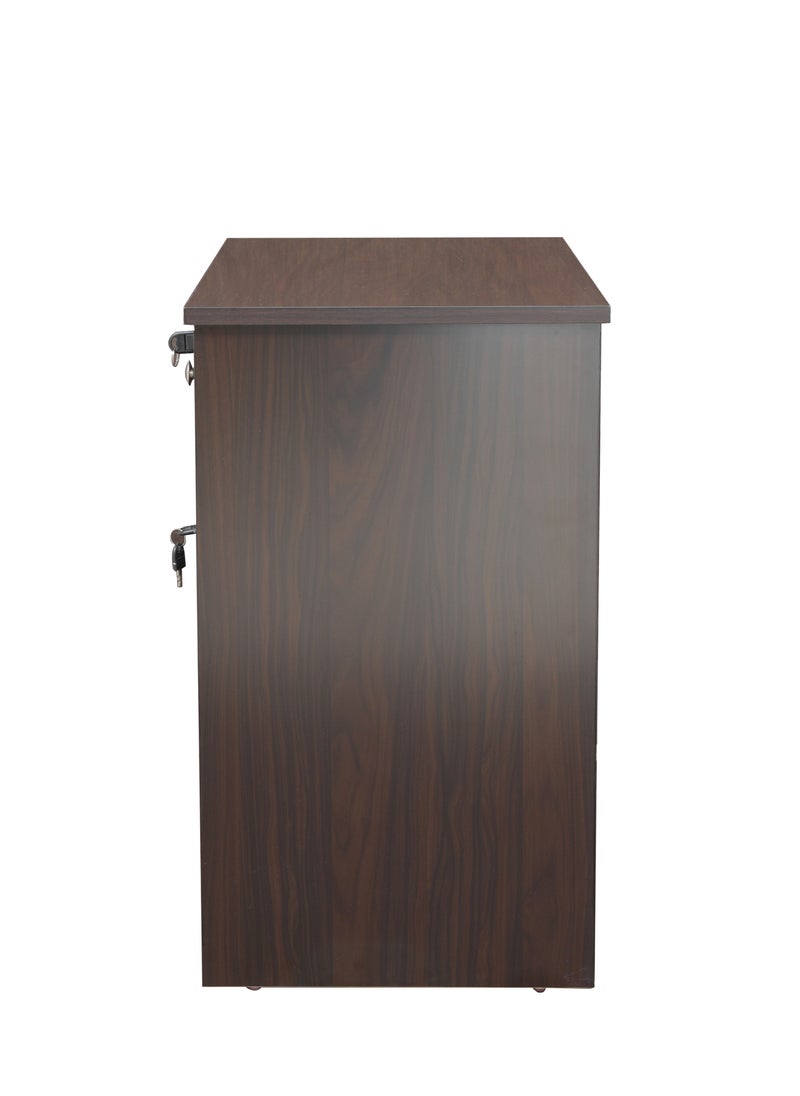 AFT - Modern 18mm MDF Office Desk & Study Table with Lockable Drawer and Cabinet – Compact Design for Home Office, Kids’ Room, or Study Area – Secure Storage with Sleek Finish. Wangi Brown (Arfan) - Image 1