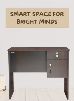 AFT Modern 18mm MDF Office Desk & Study Table with Lockable Drawer and Cabinet – Compact Design for Home Office, Kids’ Room, or Study Area – Secure Storage with Sleek Finish. Wangi Brown (Arfan)  - Image 4