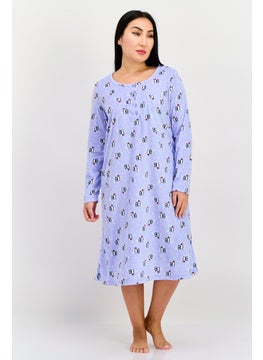 Carole Hochman Women Penguin Print Full Sleeves Sleepwear Dress, Light Purple  - Image 1