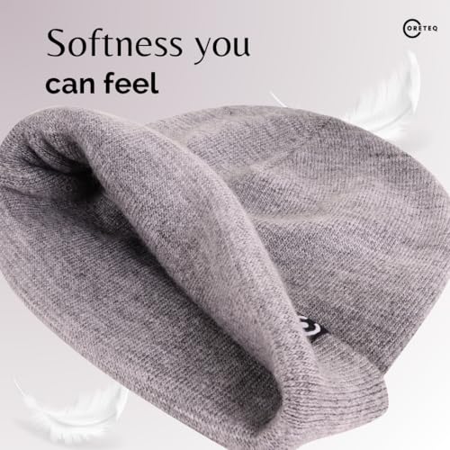 Coreteq Woolen Beanie Winter Cap for Men & Women Cuff Melange Cap - Soft, Cozy & Warm - Stylish Woollen Winter Wear Cap - Acrylic, FS, Charcoal Grey - Image 4