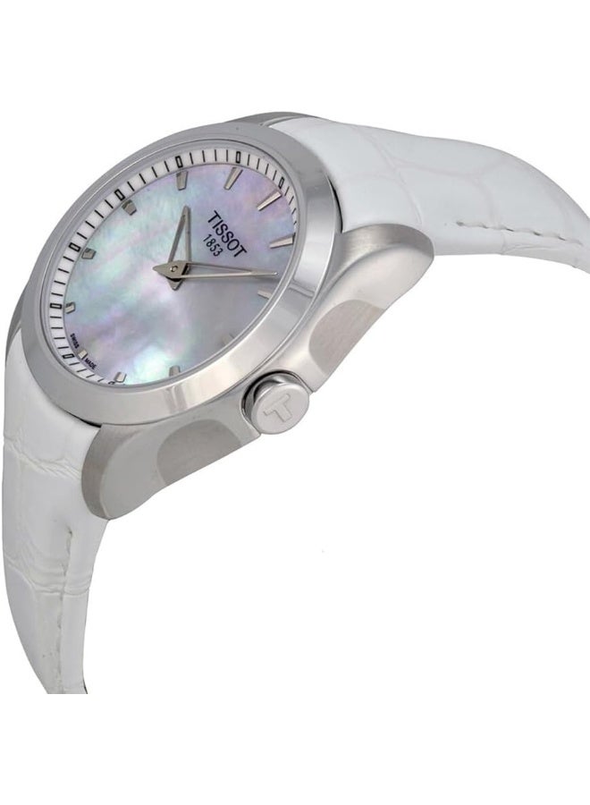 TISSOT Women's Couturier Quartz White Dial Leather Strap Watch T0352461611100 - Image 2