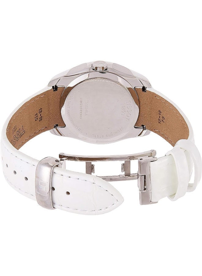 TISSOT Women's Couturier Quartz White Dial Leather Strap Watch T0352461611100 - Image 5