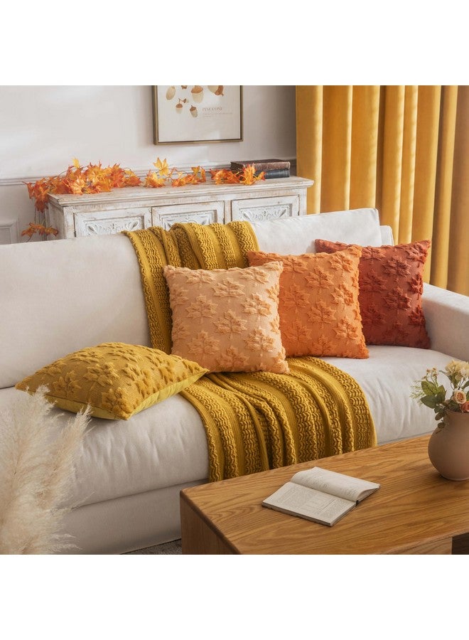COSIBONO COSIBONO Maple Leaf Fall Throw Pillow Covers 18"x18" Set of 2, Caramel Farmhouse Decorative Pillow Covers for Autumn Harvest Holiday Accent Pillow Cases, Faux Fur Pillow Covers for Couch Bed Room - Image 5