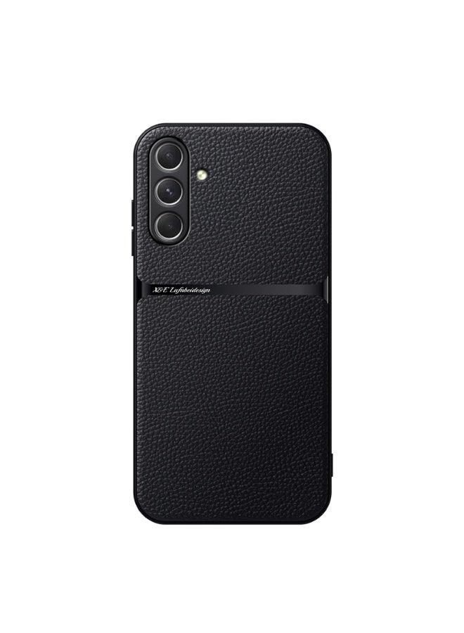 Phone Case Cover Leather TPU Back Case Cover shock resistant Compatible with Samsung Galaxy A57 (Black) - Image 1