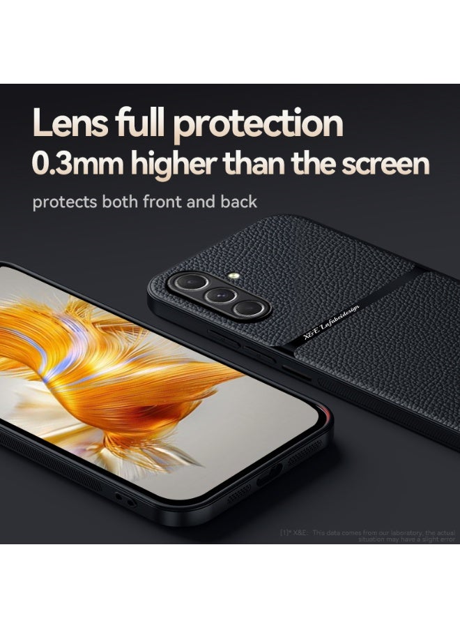 Phone Case Cover Leather TPU Back Case Cover shock resistant Compatible with Samsung Galaxy A57 (Black) - Image 5