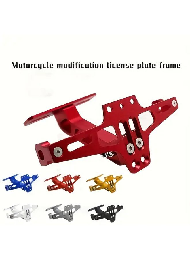 Golden Motorcycle License Plate Frame Adjustable Aluminum Alloy Easy Installation Durable - Image 1