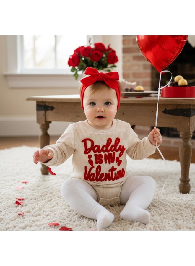 Lucikamy Newborn Baby Boy Girl Valentine's Day Outfits Sweatshirt Romper Infant Long Sleeve Bubble Onesie Spring Clothes, Red 80154, 3-6 Months - Image 2