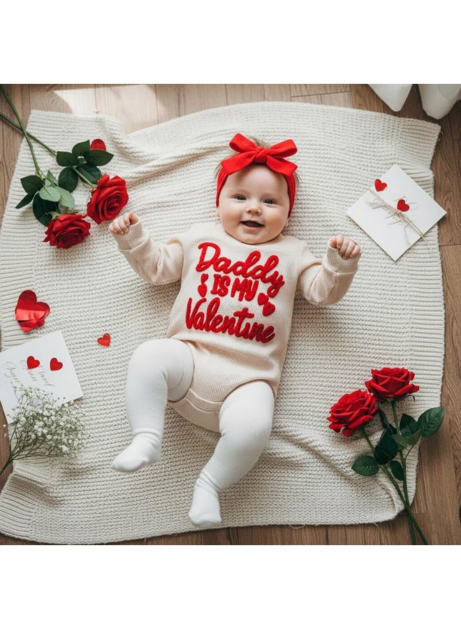 Lucikamy Newborn Baby Boy Girl Valentine's Day Outfits Sweatshirt Romper Infant Long Sleeve Bubble Onesie Spring Clothes, Red 80154, 3-6 Months - Image 3