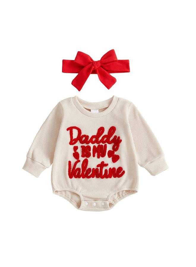 Lucikamy Newborn Baby Boy Girl Valentine's Day Outfits Sweatshirt Romper Infant Long Sleeve Bubble Onesie Spring Clothes, Red 80154, 3-6 Months - Image 1