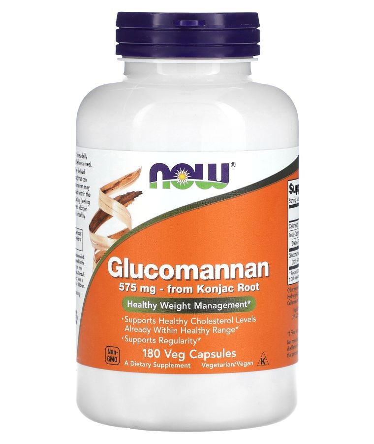 now Glucomannan 575 mg 180 Veg Capsules
