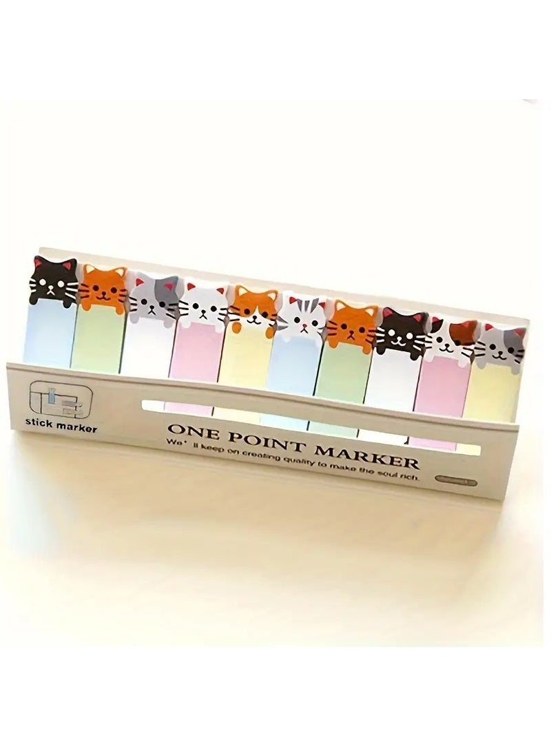 Cute Cat Theme Post-It Kit, Essential for Bookmarks and Memos, Office Essentials, 2-Piece Set (Multicolor) - Image 4